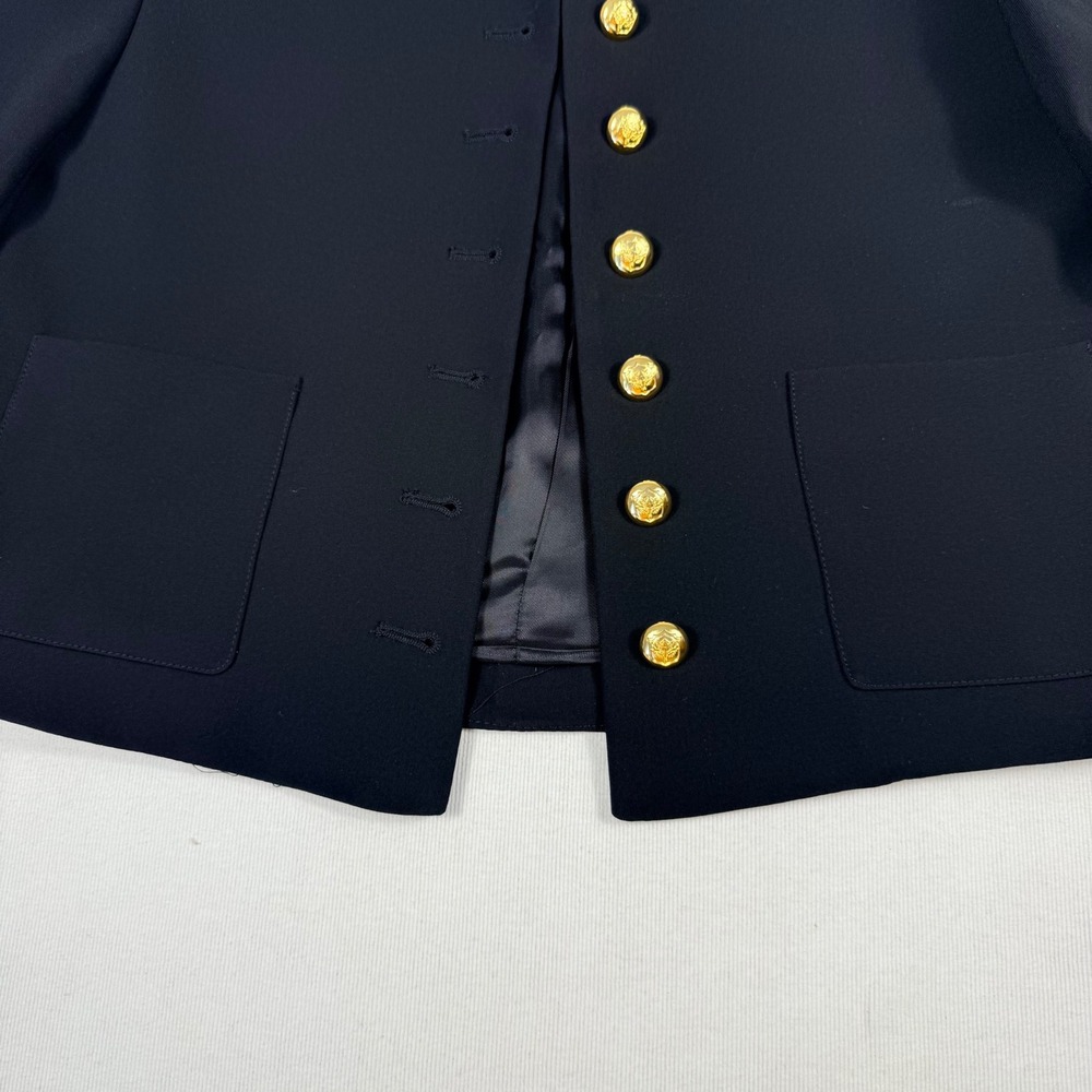 Zara Cropped Military Jacket XS Black Gold Button Blazer equestrian Dark Academi - Picture 10 of 16